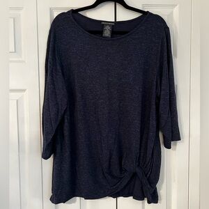 Women's Navy Top with Knot Detail